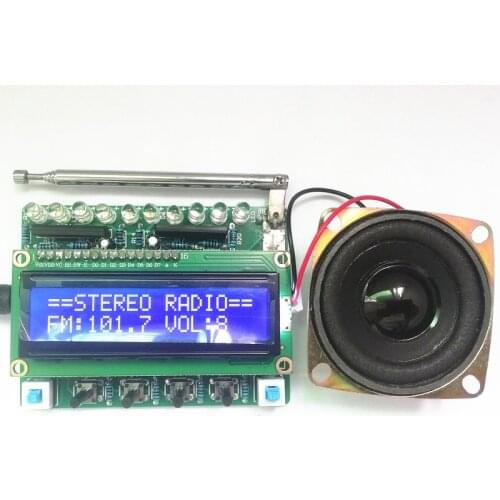 51 Single-chip Microcomputer with Level Indicator RDA5807 FM Module Digital Radio DIY