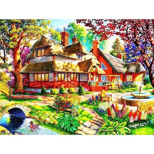 SNA DIY Diamond Embroidery Scenery Diamond Painting Cross Stitch Needlework Craft Full Square Rhinestone Mosaic Home
