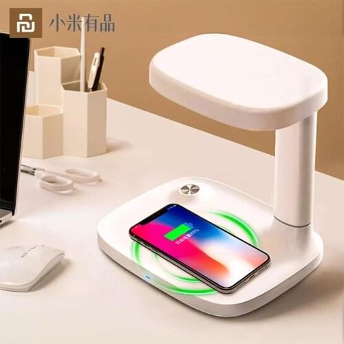 Youpin Wireless Charger Night Light USB Charging LED Desk Lamp 5W 7.5W 10W Fast Charging 3000K Soft Light Design for Smart Home