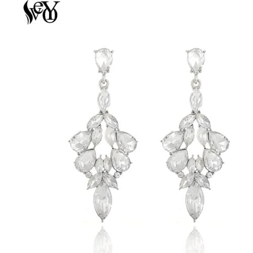 VEYO Big White Drop Earrings for Women Trendy Party Earings Fashion Jewelry Wholesale Brinco