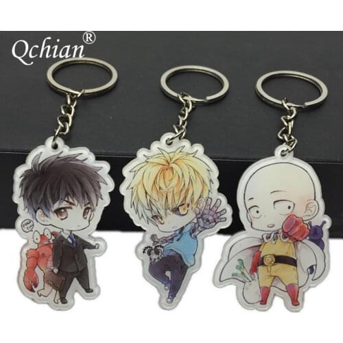One Punch Man Keychain for Men Saitama Genos tatsumaki cute Key Chains Ring Holder Acrylic Hot Sale