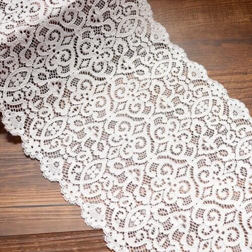 2 Yards 18.5 cm Width Vintage Stretch Elastic Lace Trim White Bra Underwear Clothing Lingerie Sewing Lace Materials Handmade DIY