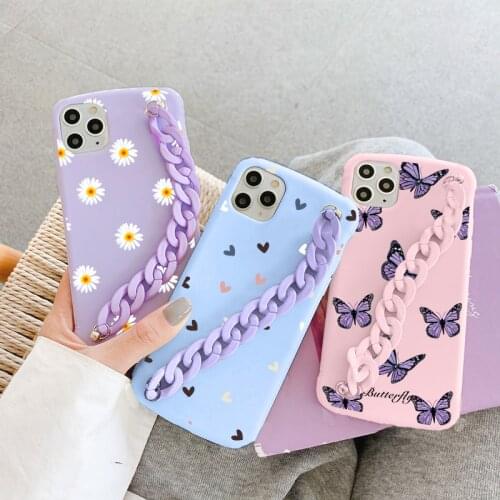 Candy Wrist Cases For Xiaomi Redmi Mi Poco F3 X3 11 Note 10 10s 9 9S 8 8T 7 6 10T Pro Max A2 6X Pro SE Lite CC9 CC9e Flowers TPU