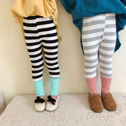 Girls Boys Babys Kids Leggings Long Pants 2021 Stripe Spring Autumn Toddler Cotton Soft Outdoor Trousers Childrens Clothing