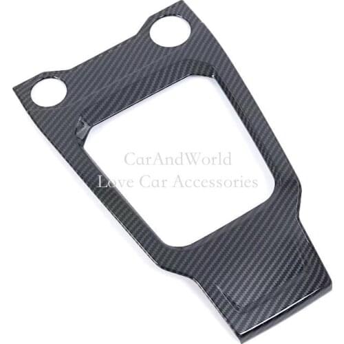 For Volkswagen VW T-Roc TROC 2017 2018 Interior Console Gear Shift Box Cover Panel Trims Carbon Fibre Stickers Car Accessories