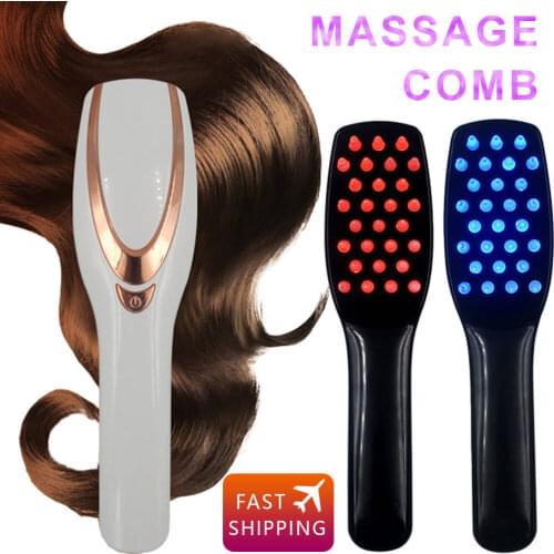 Electric Phototherapy Massager Brush 3 in 1 Vibration Relax Scalp Blood Circulation Massage Comb Hairdressing Care Styling Tool