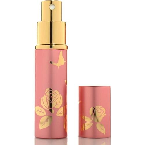 80Pcs Flower Pattern 10Ml 1/3oz Spray Bottle Portable Perfume Toner Makeup Remover Metal Shell Fine Mist Atomizer Cosmetic Tool