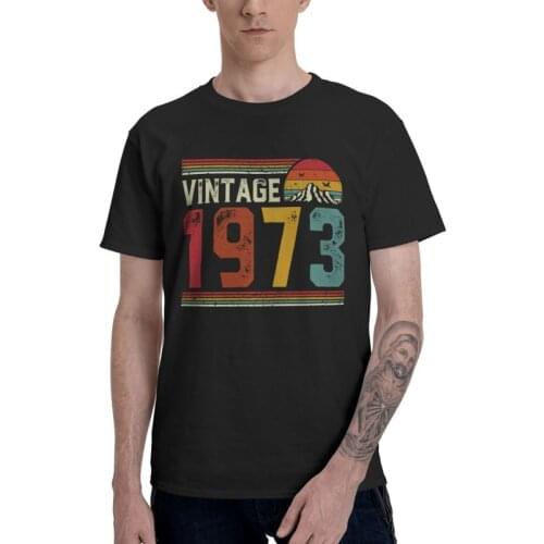 Male Vintage 1973 T-Shirt Funny 48th Years Old Birthday Gift Tshirt Short Sleeve Unique T Shirt Homme Cotton Tee Merch