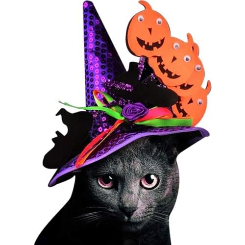 Pet Cat Dog Dress Up Halloween Pet Hat Funny Adjustable Kitten Hat Dog Costume Hat for Cosplay Party