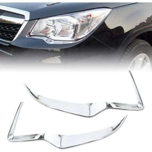Chrome Headlight Eyebrow Decorate ABS Trims For Subaru forester 2013 2014 2015 2016 2017 2018 Head Light Lamp Eyelip Strip