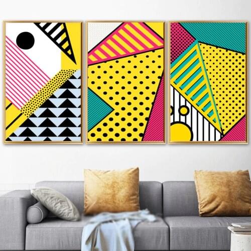 Colorful Geometry Abstract Art Print Wall Art Canvas Painting Nordic Posters And Prints Wall Pictures For Living Room Wall Decor