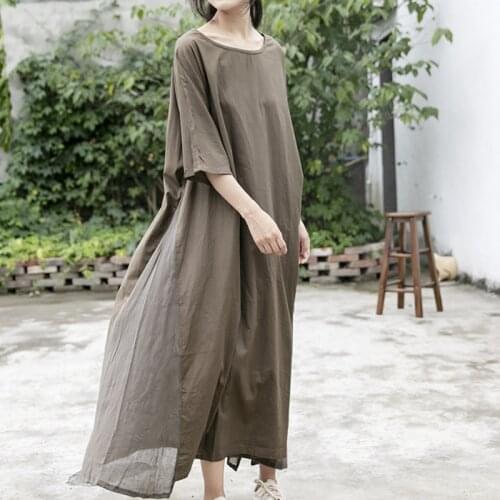 Short Sleeve Summer Dress Patchwork Mesh Maxi Long Dress Thin Comfy 2021 Women Bohemian Sundress Party Vestido Plus Size Robe