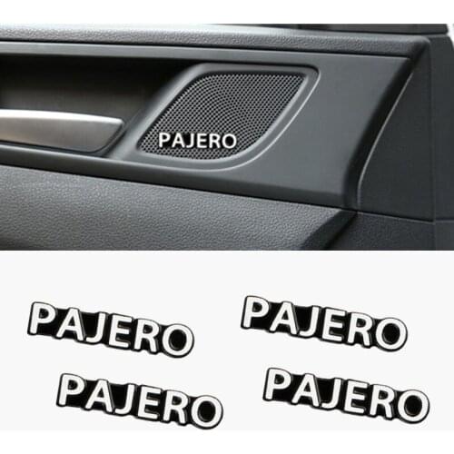 4pcs car audio decorate 3D Aluminum Badge Emblem Sticker For Mitsubishi Pajero 2 3 4 Accessories Car Styling