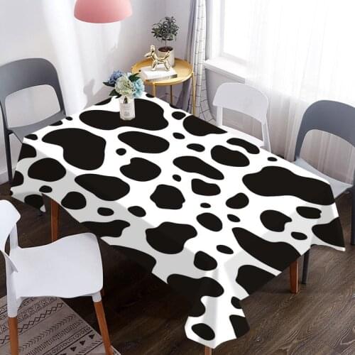 Customizable 3D Black And White Speckled Stripes Pattern Washable Cloth Rectangle Round Table Cover Party Wedding Decoration