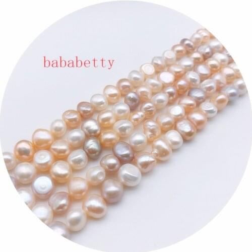 Natural Rare Multicolor 10strs AA+ 8-9mm irregular freshwater pearls Loose beads 14