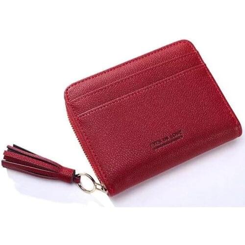 New womens wallet fashion casual coin purse simple multi-card multi-function tassel small card bag