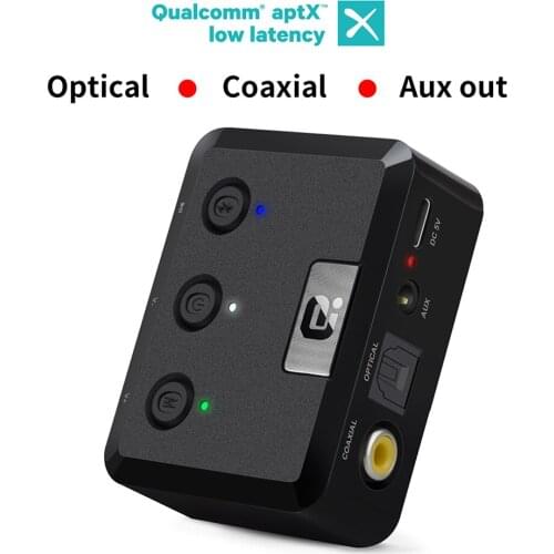 Original aptX Low Latency Wireless Bluetooth 5.0 Audio Receiver Aux 3.5mm Aux Bluetooth Audio Receiver Adapter for Car,Speakers