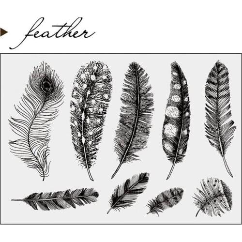 Feather / Transparent Clear Silicone Stamp/Seal for DIY scrapbooking/photo album Decorative clear stamp A0339