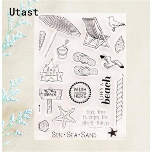 Beach Seagull Conch Clear Silicone Stamps /Transparent Rubber Stamp for DIY Scrapbooking /Photo Album Decorative Craft Making