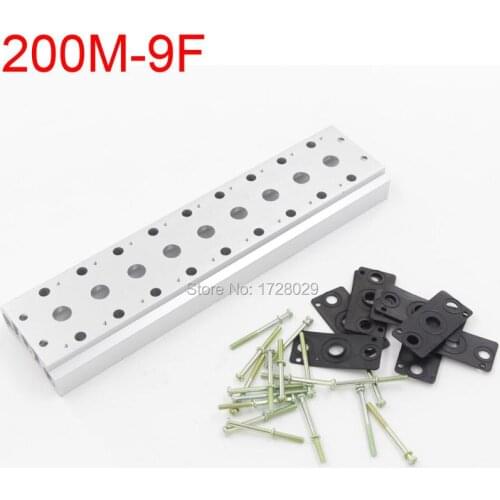 Pneumatic Control 9 Stations Solenoid Valve Base 200M-9F Free Shipping