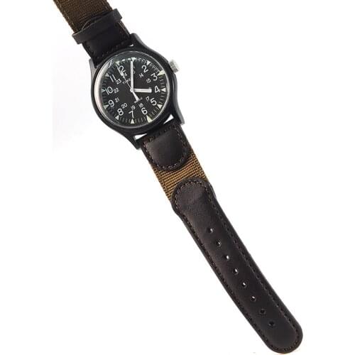 20mm Genuine Leather Nylon Watch Strap Watch Band Fit for Swiss Army TIMEX MK1