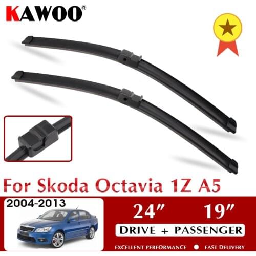 Car Wiper Front Car Wiper Blade Blades for Skoda Octavia 1Z A5 2004-2013 Windshield Windscreen Window 24"+19" LHD RHD
