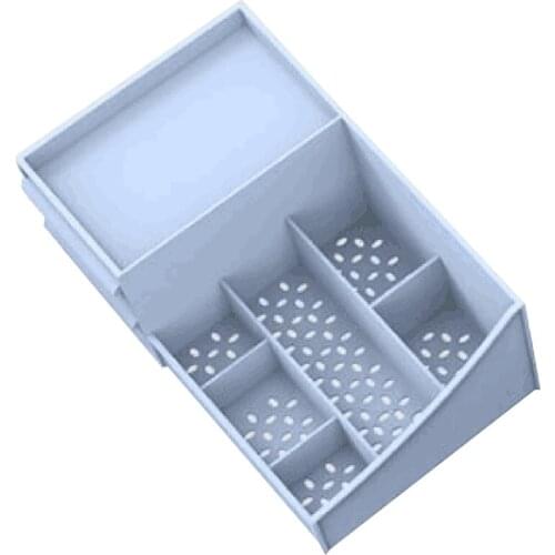 Blue Makeup Desk Cosmetic Storage Box Organizer With Drawers For Dressing Table