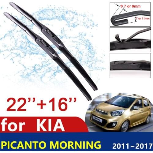 For KIA Picanto Morning 2011~2017 Front Windscreen Windshield Wipers Blades Car Accessories Car Wiper Blade 2012 2013 2014 2015