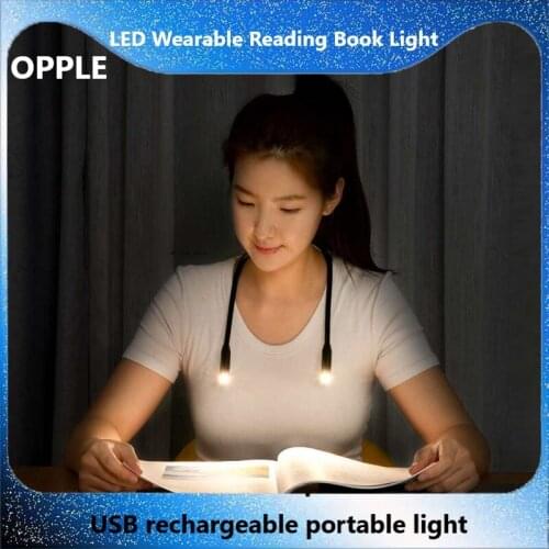 OPPLE LED Wearable Reading Book Light 4000K Warm White USB Rechargeable Night Lights Flexible Lamp Protable Flashlight