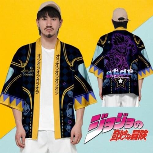 3D JoJos Bizarre Adventure Loose Japanese Streetwear Cardigan Women Men Harajuku Haori Kimono Cosplay Top Shirts Cosplay Outfit
