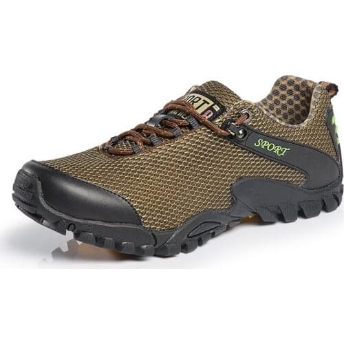 Professional Men Outdoor Hiking Shoes Breathable Mesh Women Mountain Hiking Shoes Non Slip Rubber Sole Trekking Shoes 35-44 A082