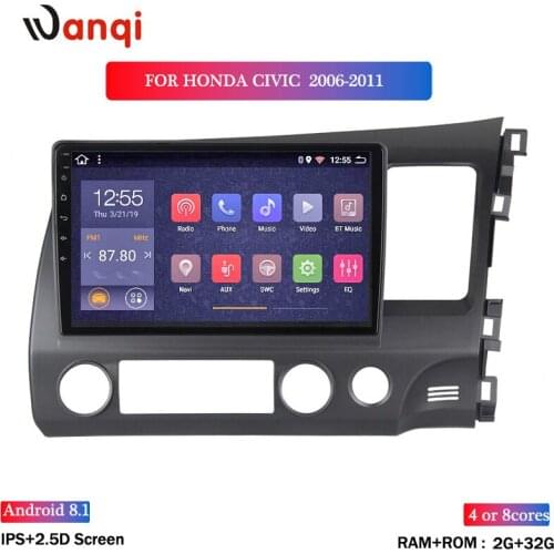 Wanqi 2G RAM 32G ROM Car Android Audio Player For 2006-2011 Honda Civic RHD Navigation System Stereo GPS Multimedia Player WiFi
