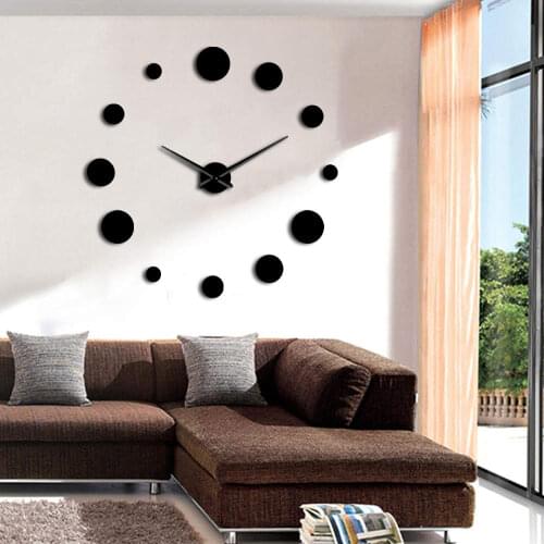 Mirror DIY Large Wall Clock Simple Modern Design Frameless Giant Wall Watch Wall Sticker Creative Living Room Decoration
