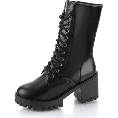 Martin Boots With Boots Down 2018 Autumn And Winter High With In Cylinder Shoe Circle Head Chalaza Cotton-padded Shoes Woman