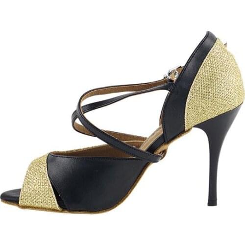 Practice Women Latin Shoes New Arrival Latin Salsa Ballroom Dance Shoes Ladies High Heel Gold Party Dance Shoes Women Latin Shoe