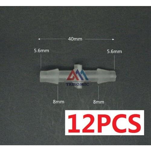 12 pieces 5.6mm Straight Connector Plastic Fitting Barbed PP Hose PVC Tube Connection Joiner Fitting Aquarium Fish Tank