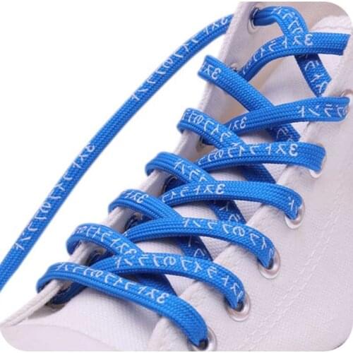 24 Colors 7mm Stylish Premium Flat Printed Japanese Katakana Letter Shoelaces Bootlaces Shoestring Cordones Laces Wholesale