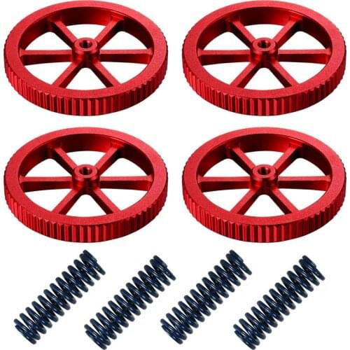 4 PCS Upgrade Aluminum Hand Twist Leveling Nut with Hot Bed Springs Printer Compression Springs Compatible for Ender 3/3 Pro