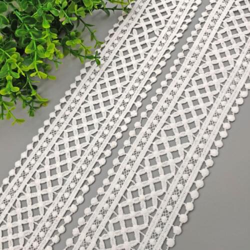 5Meters/Lot 70mm 75mm Black White Milk Silk Hollow Out Embroidered Water Soluble Lace Ribbon DIY Apparel Sewing Fabric Lace Trim