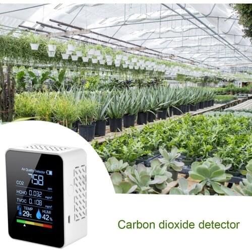 5-In-1 Carbon dioxide Air Quality Monitor Formaldehyde CO2 Infrared Semiconductor Detector Indoor Temperature Hygrometer