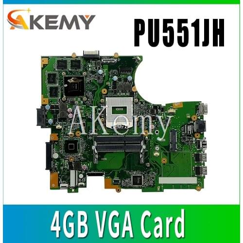 Akemy for ASUS PU551J PU551JH laptop motherboard 4GB VGA Card tested 100% work original mainboard