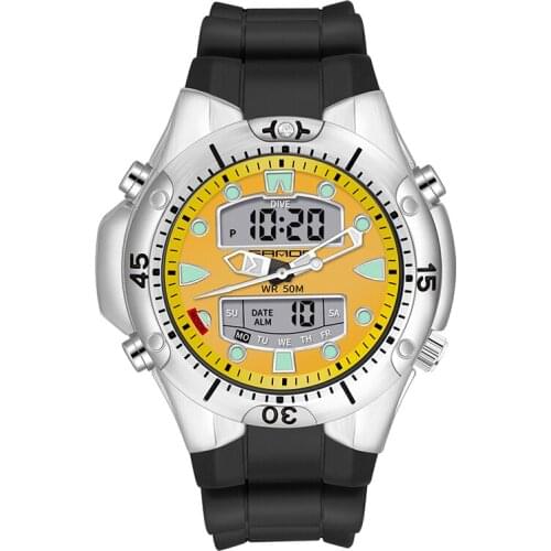 SANDA Mens Sports Watch 3009 modern Digital Wristwatch Gift Man Luxury Waterproof Women Electronic Clock Fashion GMT Dual Time