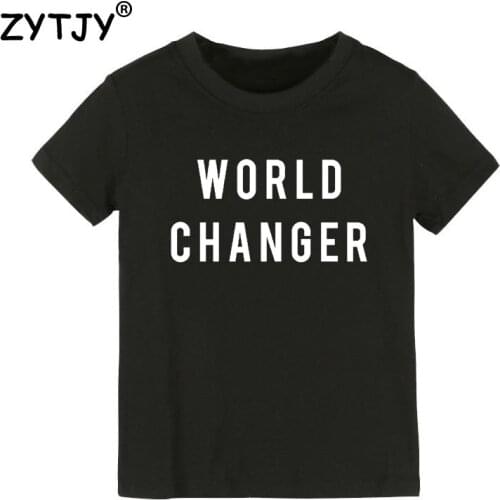 World Changer Print Kids tshirt Boy Girl t shirt For Children Toddler Clothes Funny Tumblr Top Tees CZ-134