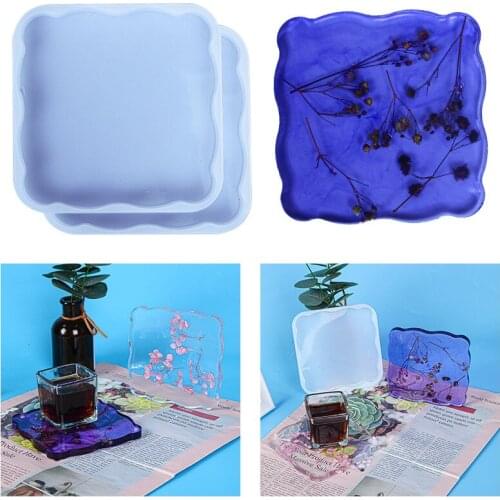 Epoxy Mold Square Diamond Coaster Mold Silicone Mold Mirror Resin Molds Table Decoration Resin Epoxy Kit and Molds