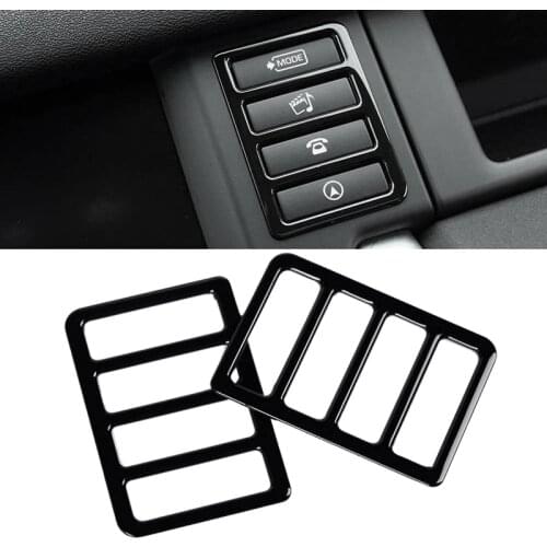 Gloss Black Car Multimedia Button Frame Trim Cover Decoration for Land Rover Discovery Sport