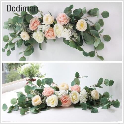 Simulation Rose Flower Garland European Lintel Wall Decorative Artificial Flowers Wreath Christmas Home Wedding Decorations