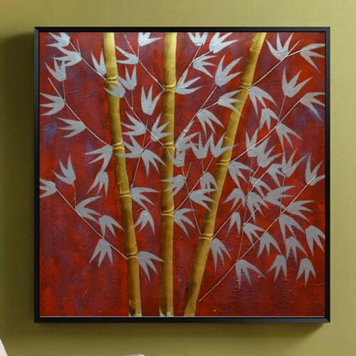 Oil Painting canvas Hand painted Abstract Bamboo leaf Wall art Picture for living room Paintings Canvas Modern Home decor #948