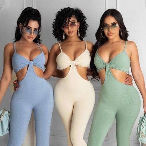 Bodysuit Overalls Elegant Slim Hollow Sleeveless Casual Tight-Fitting Skinny Romper Womens Playsuit Outfit Summer Jumpsuit