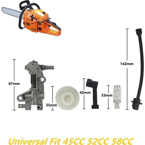 Oil Pump Fuel Filter Pipe Hose Line Oil Nozzle Turbine Kit Fit Zenoah Type 4500 5200 5800 45CC 52CC 58CC Chainsaw Spare Parts