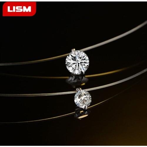 Fashion Zircon Pendant Necklace Invisible Fishing Line Necklace for Women Jewelry Decoration